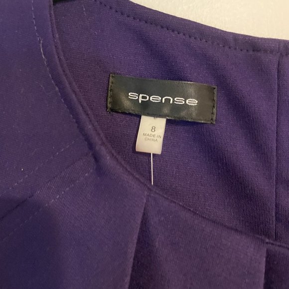 Spense Peplum Waist Dress, Solid Purple, Size 8 - NWT - Picture 13 of 13